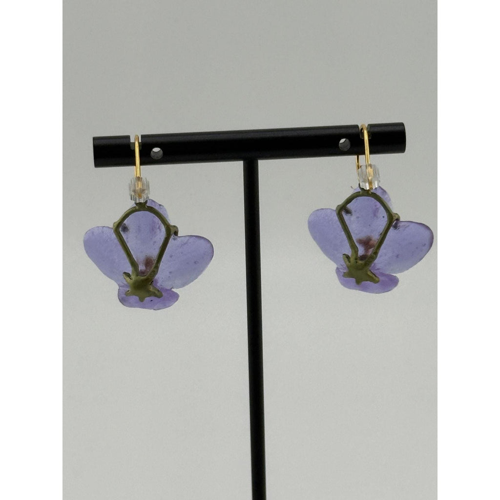 Michael Michaud Purple African Violet Wire Earrings
