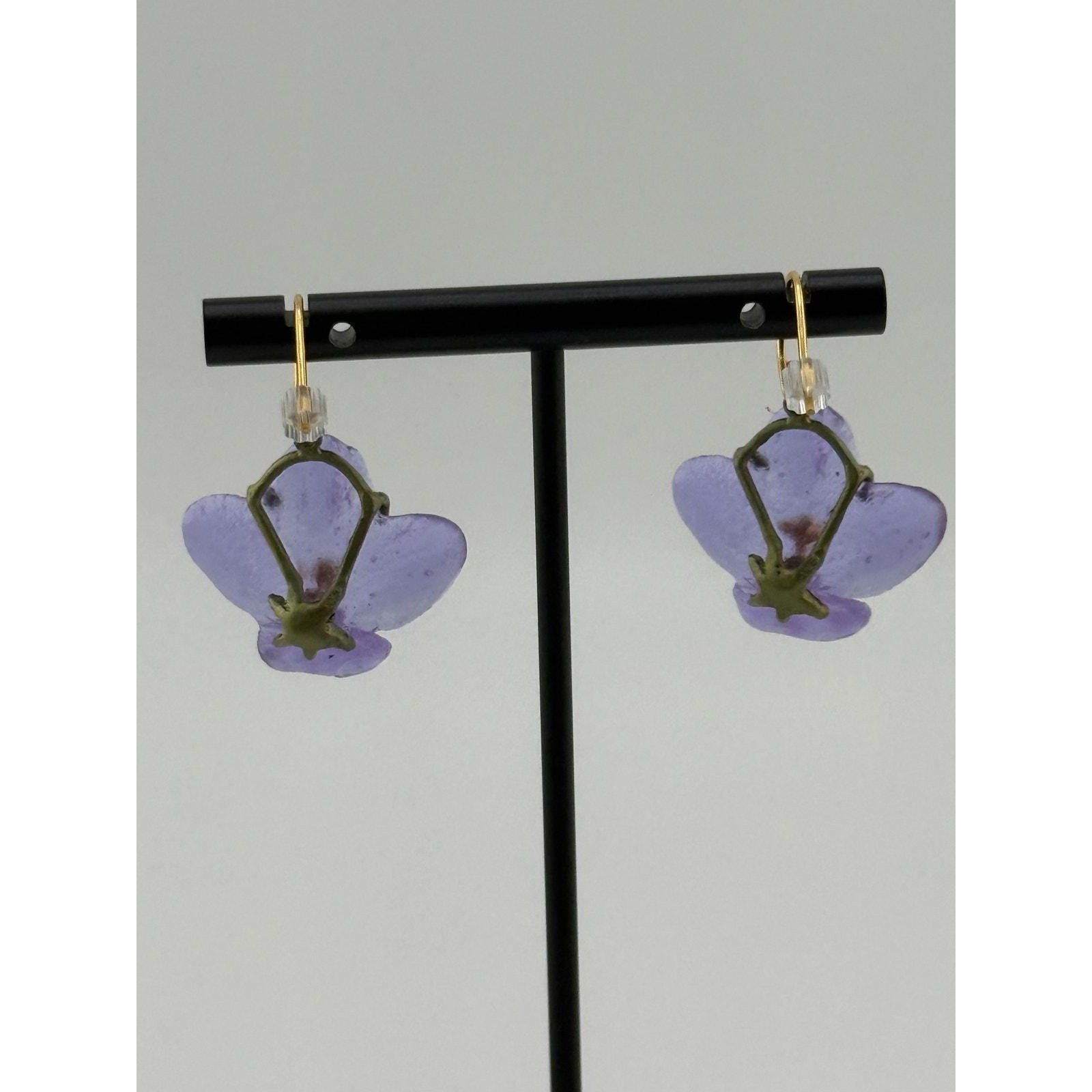 Michael Michaud Purple African Violet Wire Earrings