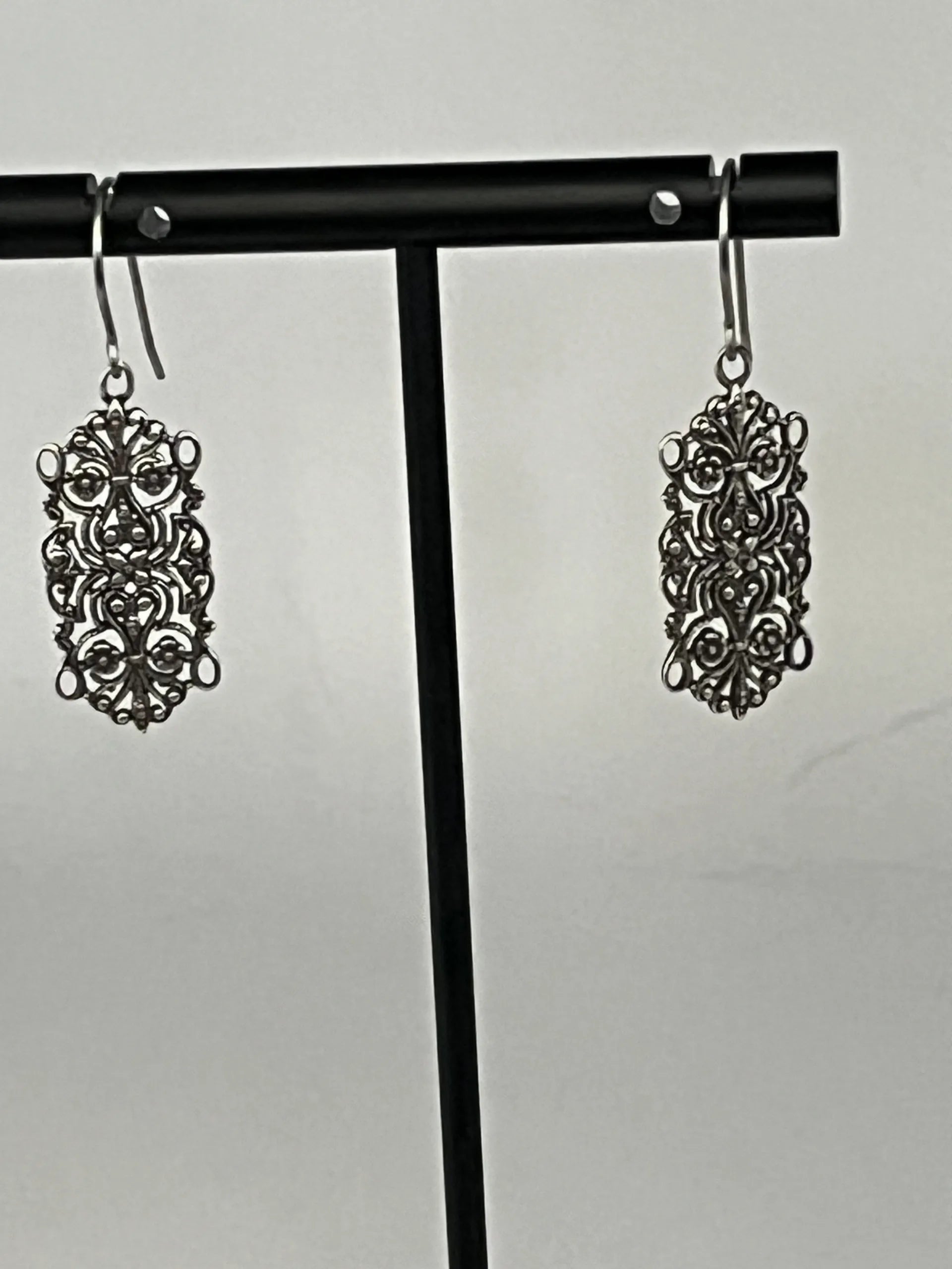 Sterling Silver Filigree Dangle Earrings