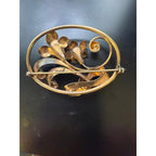 Vintage A&Z 12K Gold Filled Art Nouveau Brooch