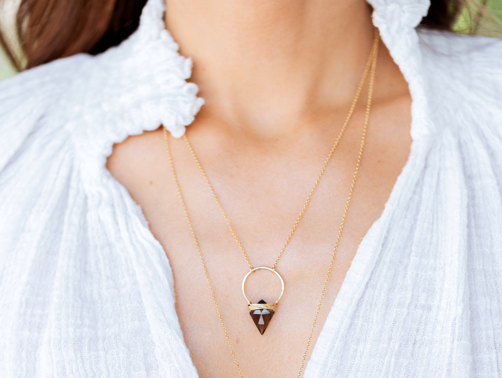Saressa Designs Albatross Necklace - Smoky Quartz