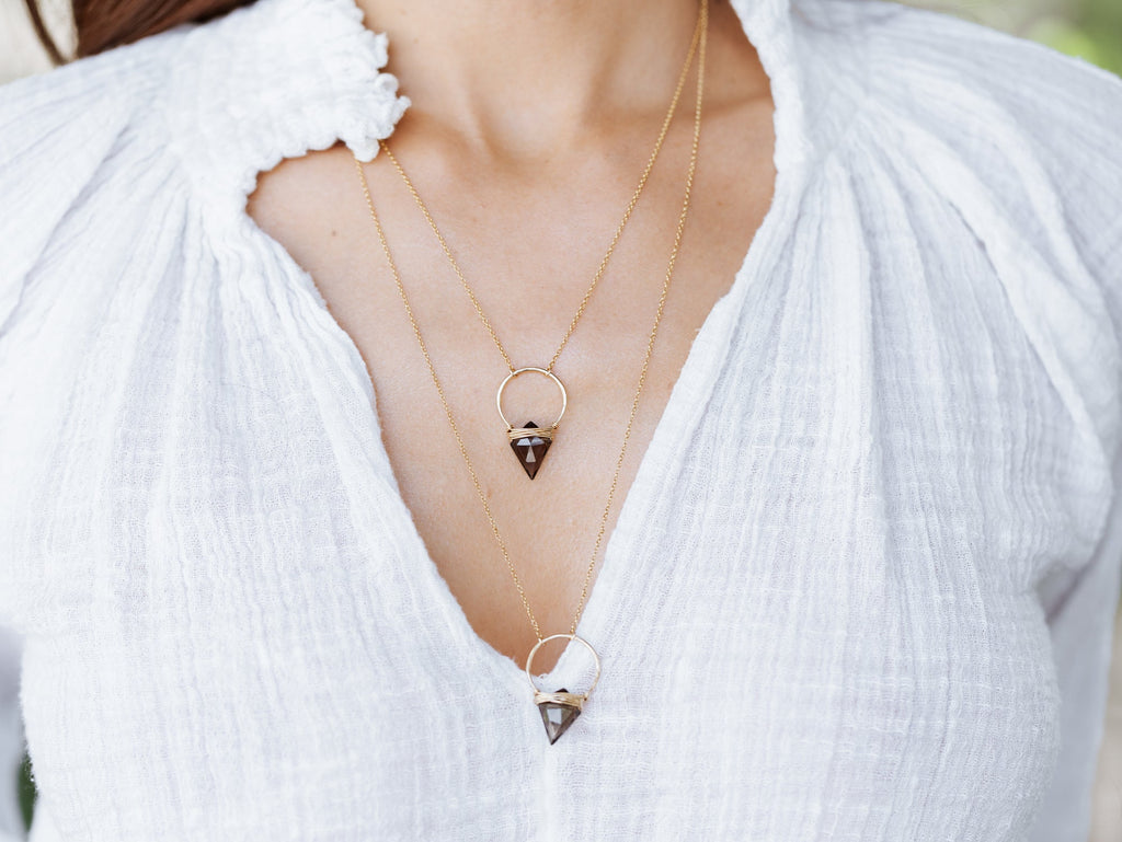 Saressa Designs Albatross Necklace - Smoky Quartz