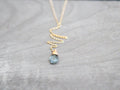 Saressa Designs Moss Aquamarine Lariat Necklace