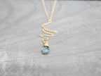 Saressa Designs Moss Aquamarine Lariat Necklace