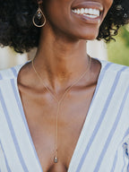 Saressa Designs Moss Aquamarine Lariat Necklace