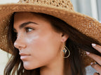 Saressa Designs Arrow Hoop Earrings -  Rosé Quartz
