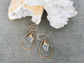 Saressa Designs Arrow Hoop Earrings - Crystal Quartz  ( As Seen On Jane the Virgin )