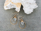 Saressa Designs Arrow Hoop Earrings - Crystal Quartz  ( As Seen On Jane the Virgin )