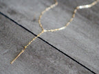 Saressa Designs Scalloped Bar Lariat Necklace