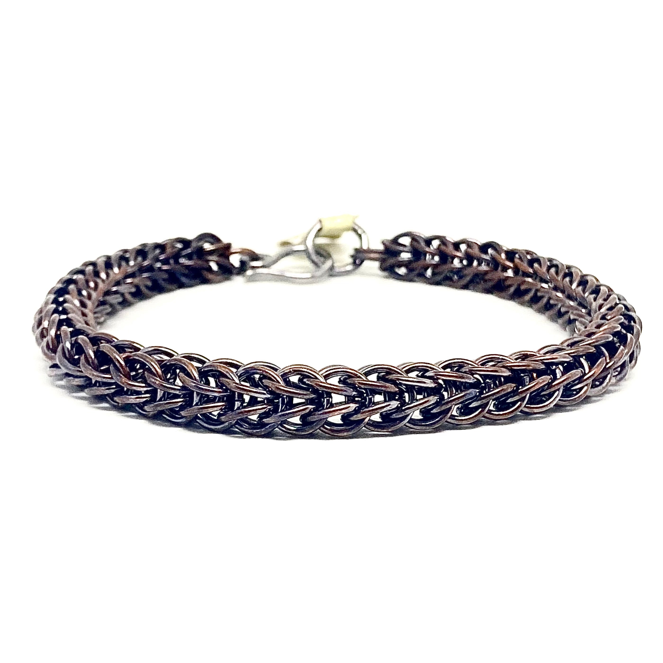 Alison Morse Chunky Foxtail Chainmaille Bracelet in Oxidized Copper
