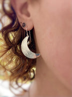 Alison Morse Crescent Moon Earrings in Sterling Silver | Moon Phase Earrings