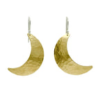 Alison Morse Crescent Moon Earrings in Brass | Moon Phase Earrings
