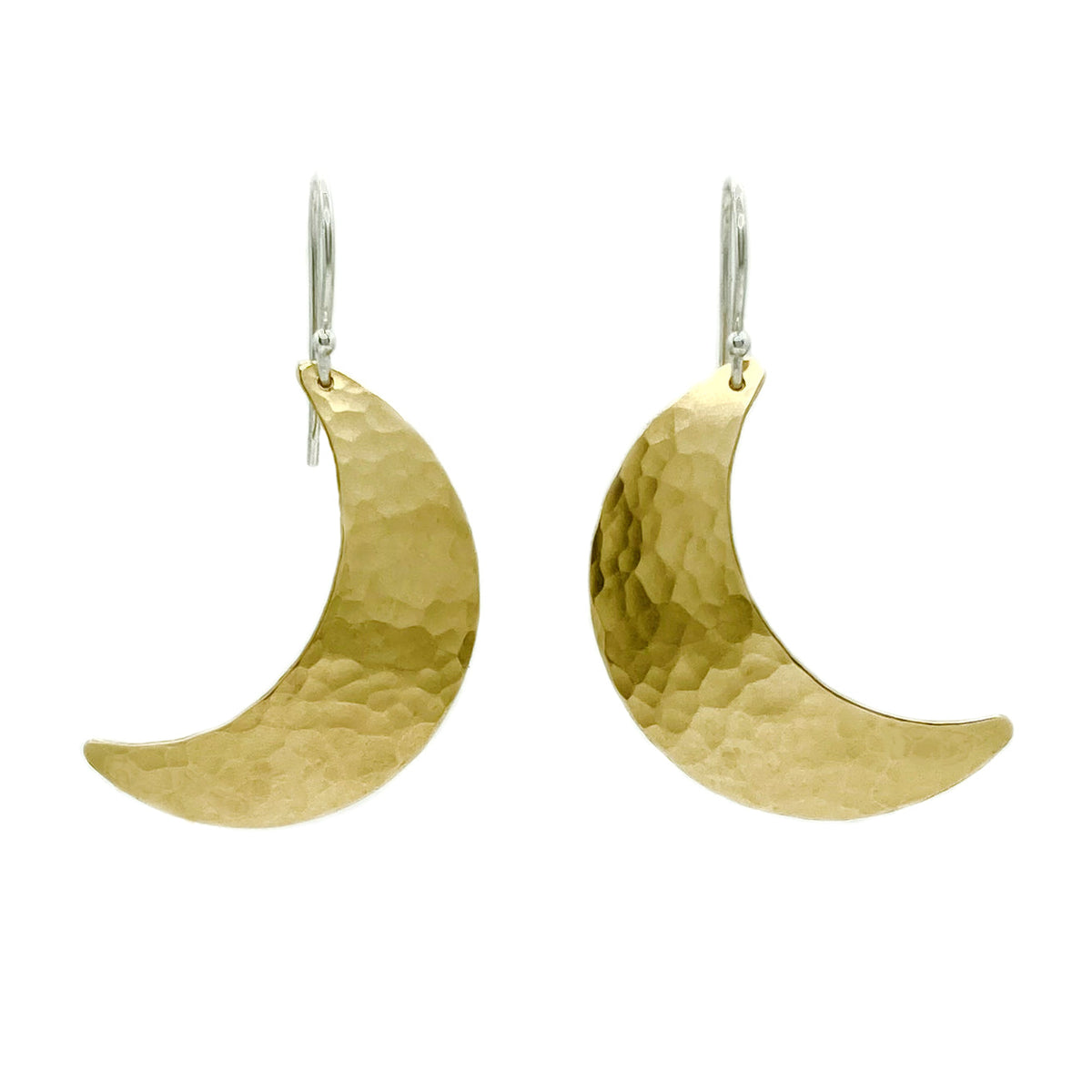 Alison Morse Crescent Moon Earrings in Brass | Moon Phase Earrings