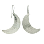 Alison Morse Crescent Moon Earrings in Sterling Silver | Moon Phase Earrings