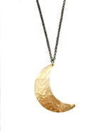 Alison Morse Crescent Moon Necklace in Brass | Moon Phase Necklace