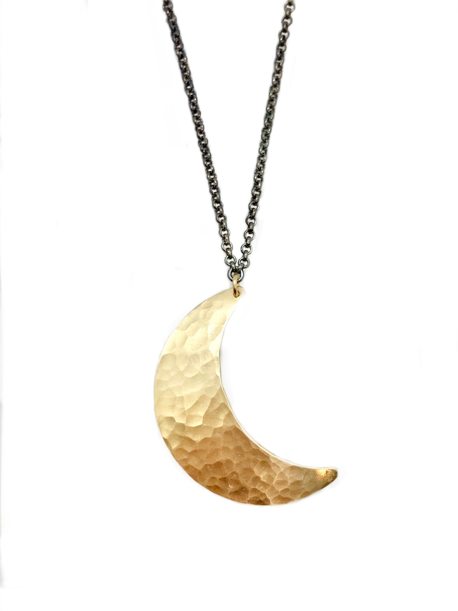 Alison Morse Crescent Moon Necklace in Brass | Moon Phase Necklace