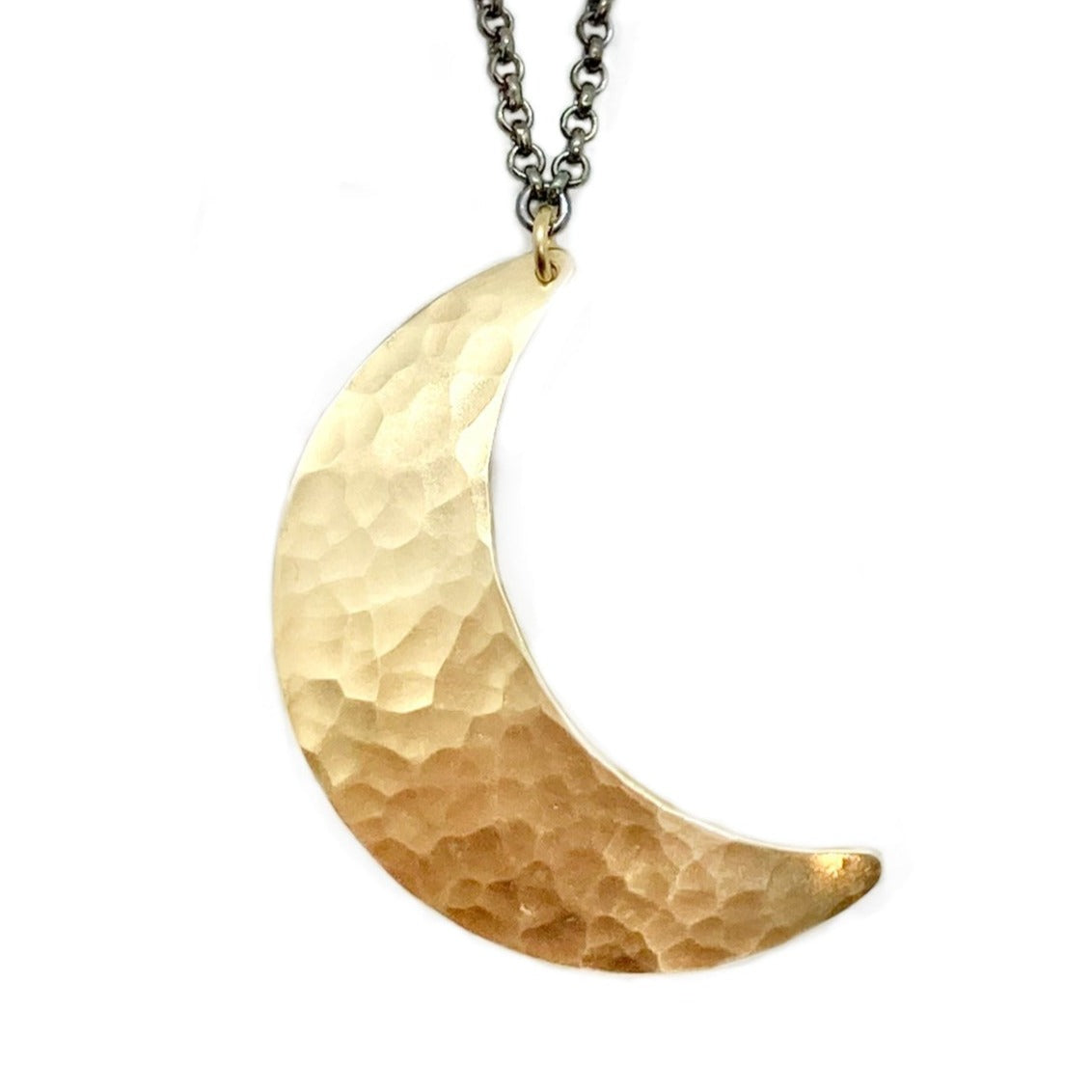 Alison Morse Crescent Moon Necklace in Brass | Moon Phase Necklace