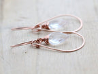 Saressa Designs Arrow Hoop Earrings - Crystal Quartz  ( As Seen On Jane the Virgin )