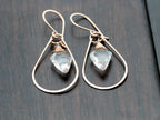 Saressa Designs Arrow Hoop Earrings - Crystal Quartz  ( As Seen On Jane the Virgin )