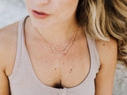 Saressa Designs Scalloped Bar Lariat Necklace