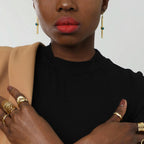 Gold & Honey Turquoise Bar Dangle Earrings