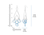 Gold & Honey Blue and Silver Rain Drop Dangle Earrings