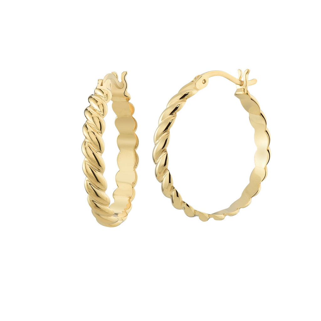 Gold & Honey Twist Hoop Earrings