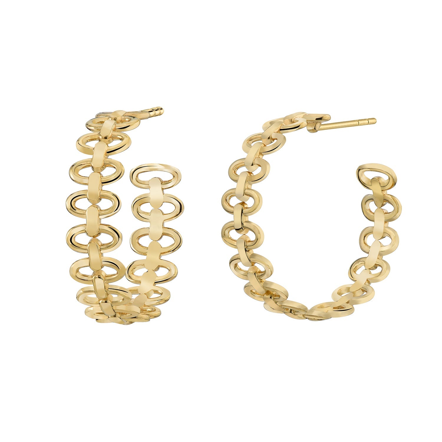 Gold & Honey Landscape Link Hoop Earrings