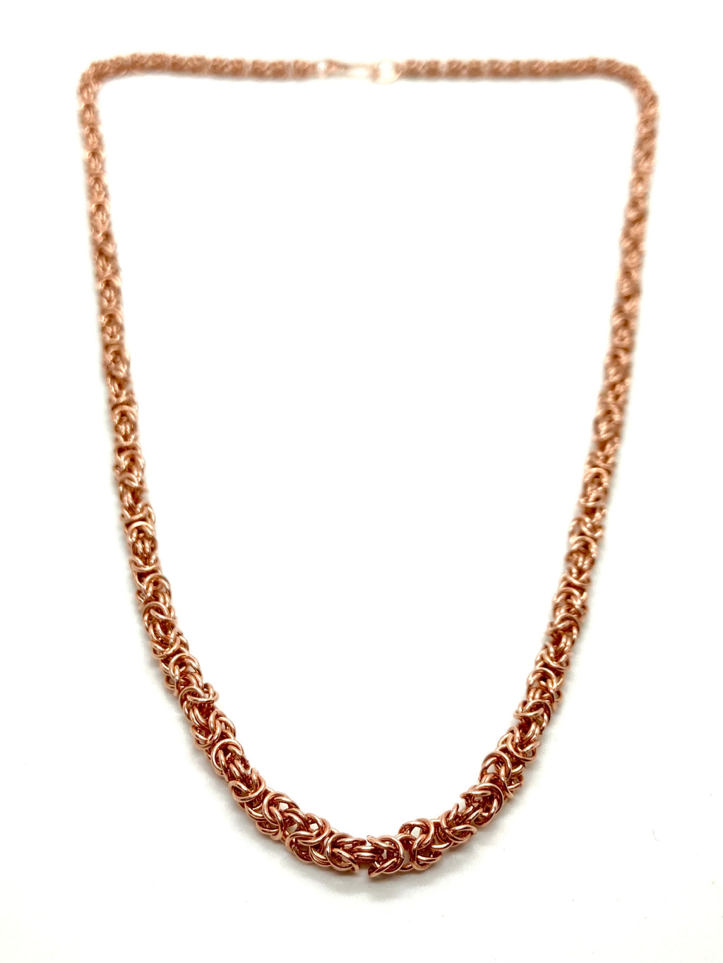 Alison Morse Delicate Byzantine Chainmaille Necklace in Copper