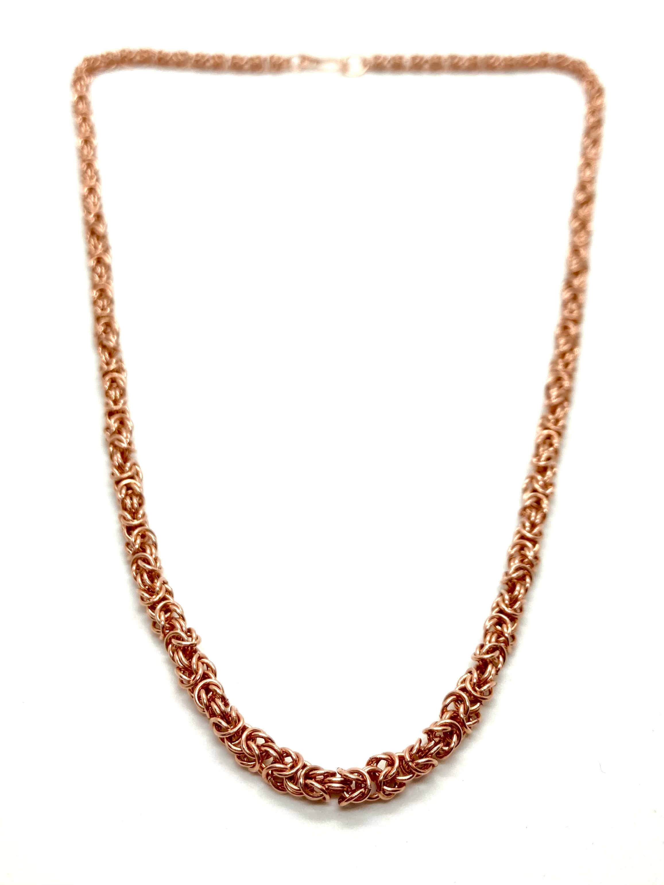 Alison Morse Delicate Byzantine Chainmaille Necklace in Copper