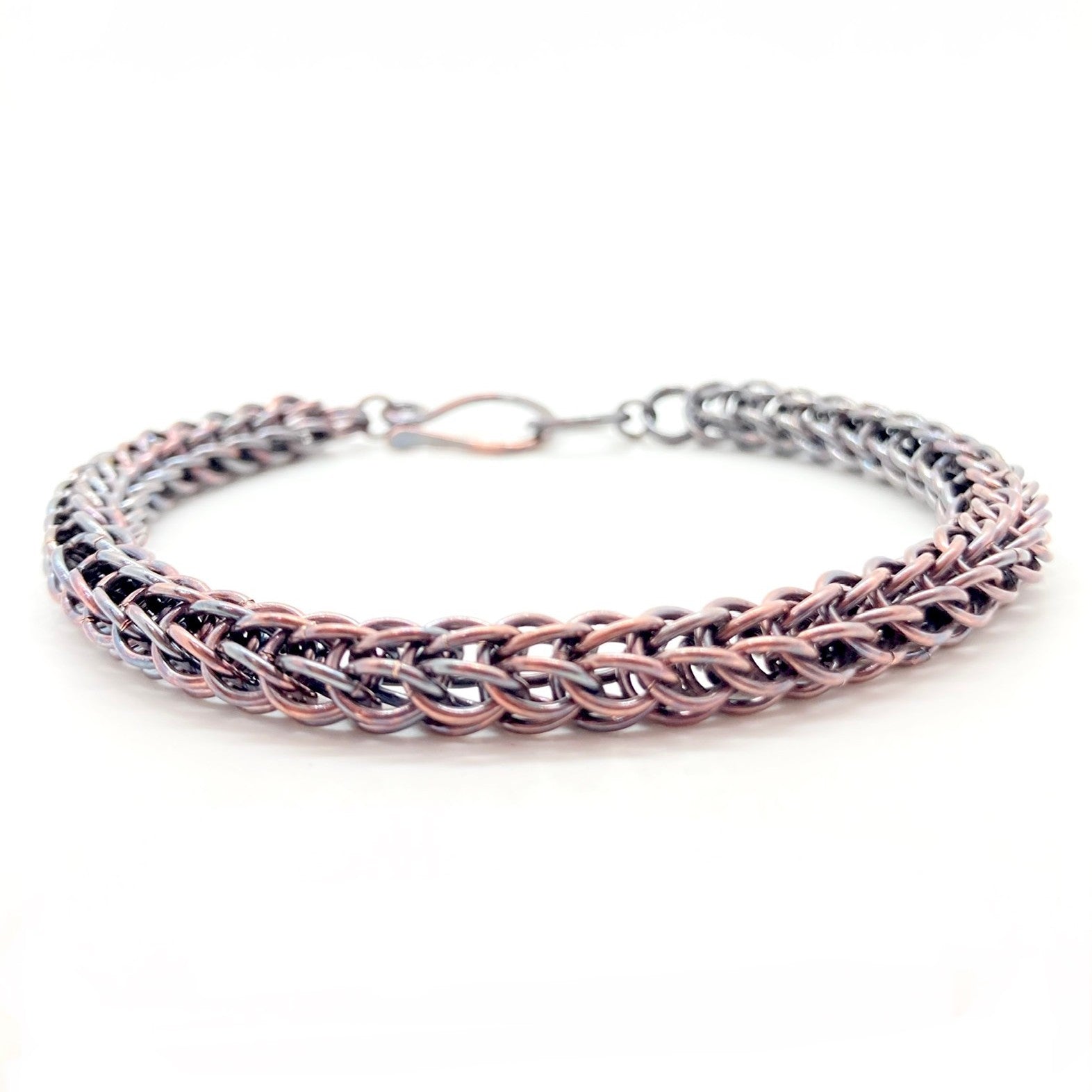 Alison Morse Foxtail Chainmaille Bracelet in Oxidized Copper