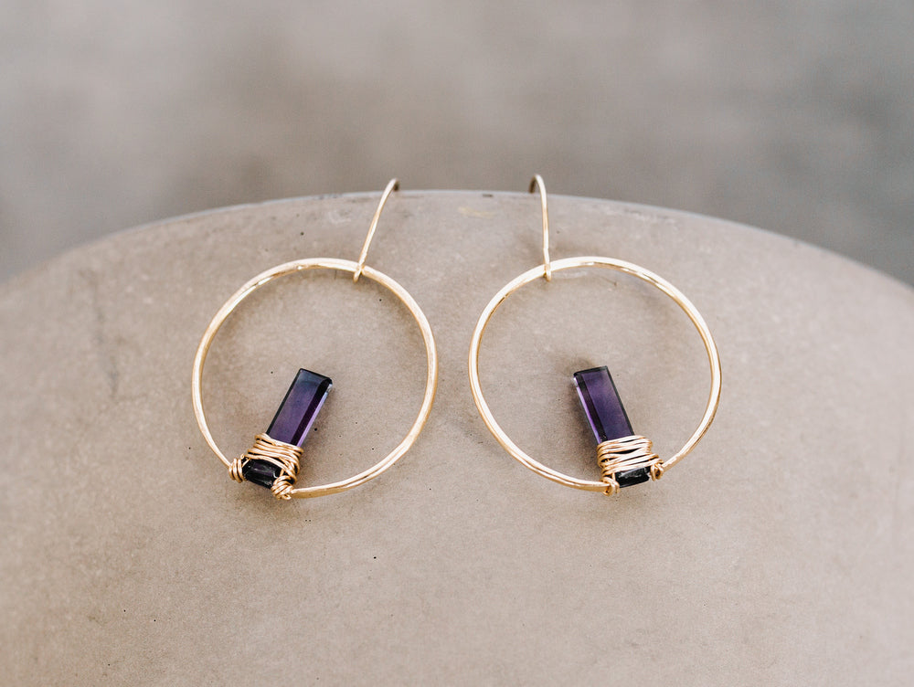 Saressa Designs Sunrise Earrings - Fluorite ( As Seen On Chambers )