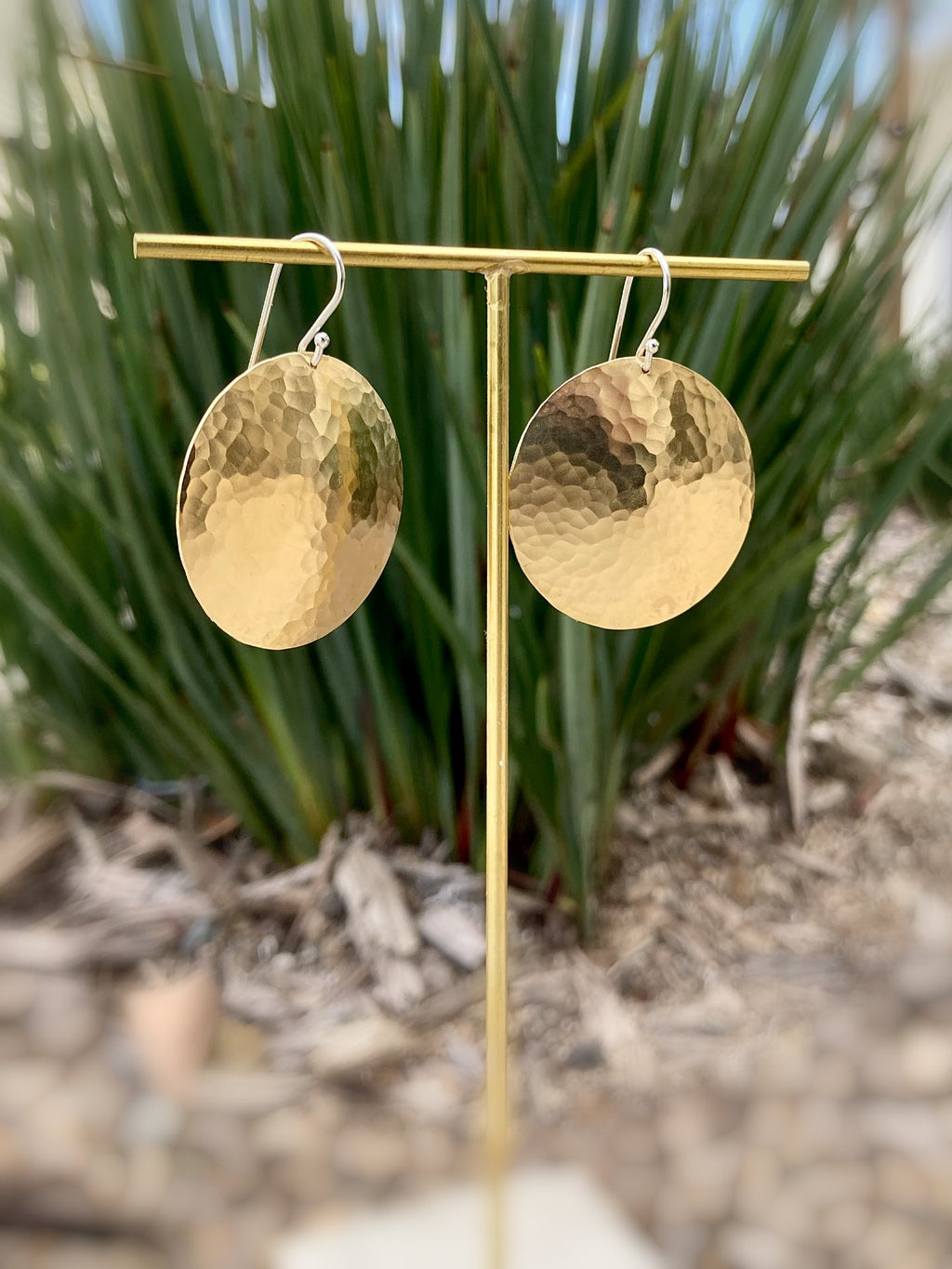 Alison Morse Full Moon Earrings in Brass | Moon Phase Earrings