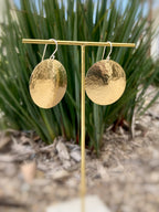 Alison Morse Full Moon Earrings in Brass | Moon Phase Earrings