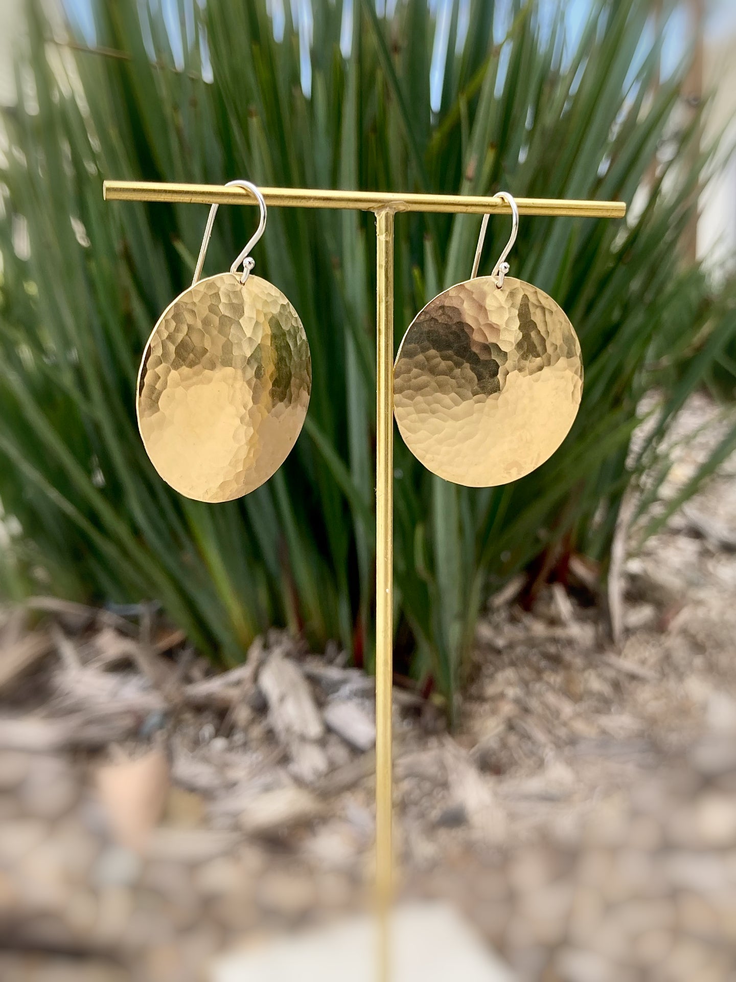 Alison Morse Full Moon Earrings in Brass | Moon Phase Earrings