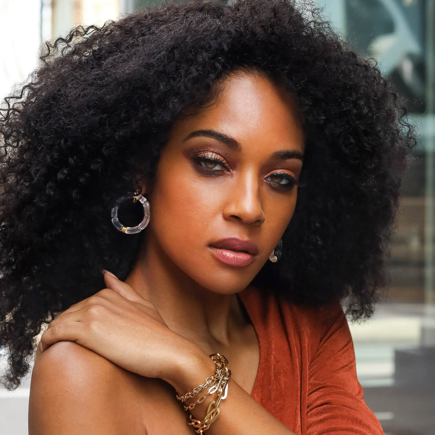 Gold & Honey Gala Bamboo Lucite Earrings