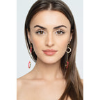 Gold & Honey Thin Two Drop Lucite Earrings