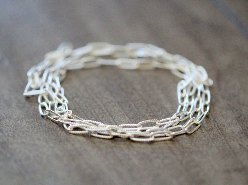 Saressa Designs Textured Paperclip Necklace