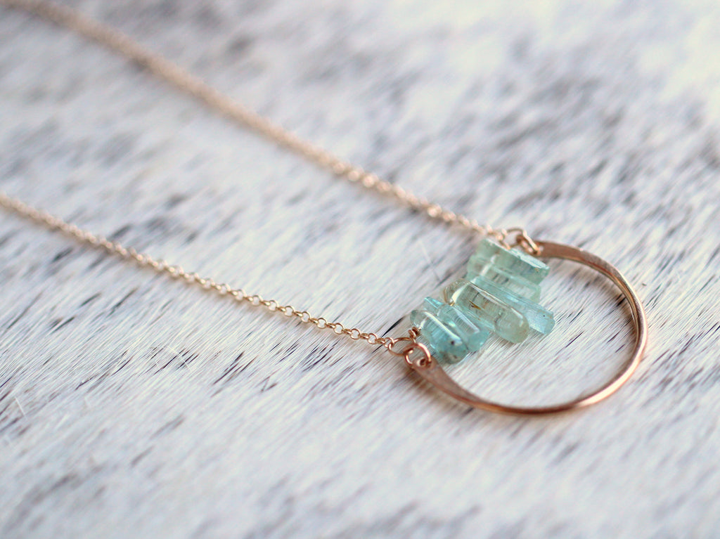 Saressa Designs Bar Graph Necklace - Aquamarine