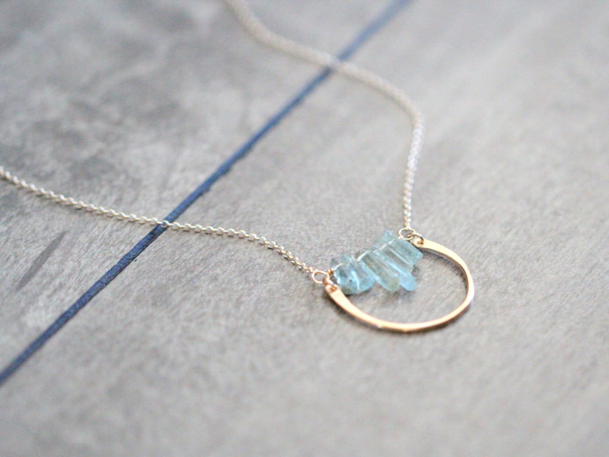 Saressa Designs Bar Graph Necklace - Aquamarine
