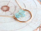 Saressa Designs Bar Graph Necklace - Aquamarine