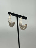 Vintage Sterling Silver Filigree Drop Scoop Style 1.25 Inch Earrings