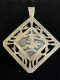 Vintage .925 Silver Guatemalan Etching Pendant/Brooch