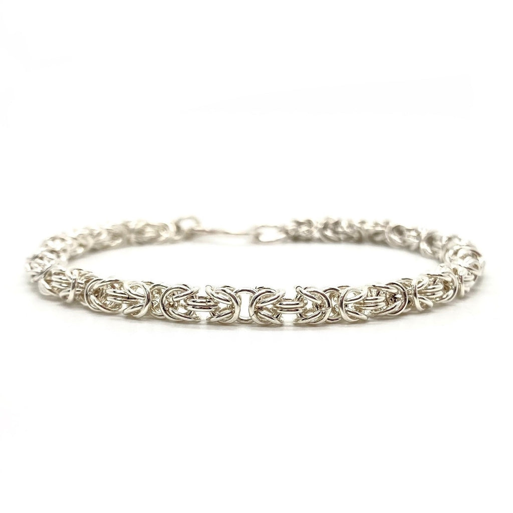 Alison Morse Delicate Byzantine Chainmaille Bracelet in Silver