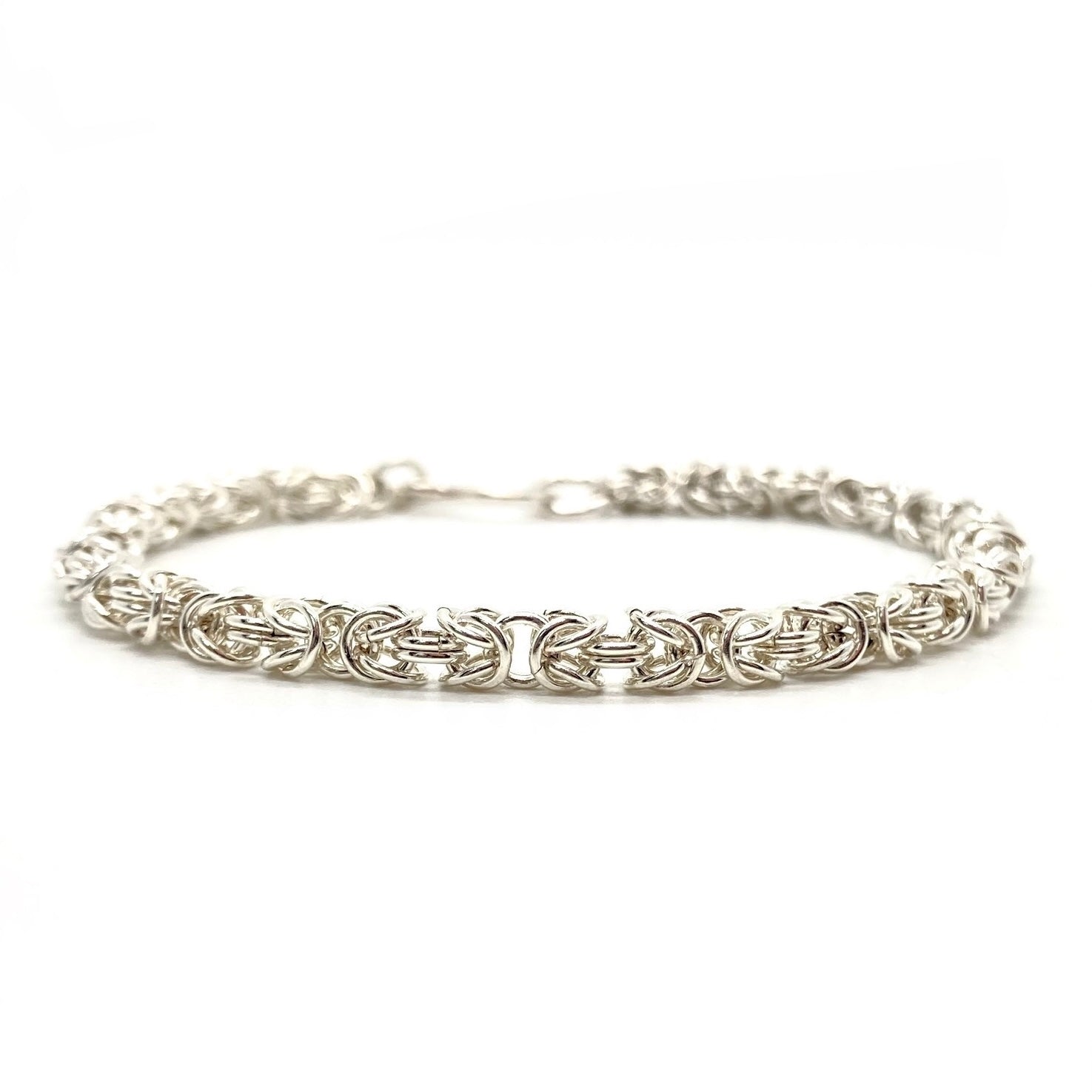 Alison Morse Delicate Byzantine Chainmaille Bracelet in Silver