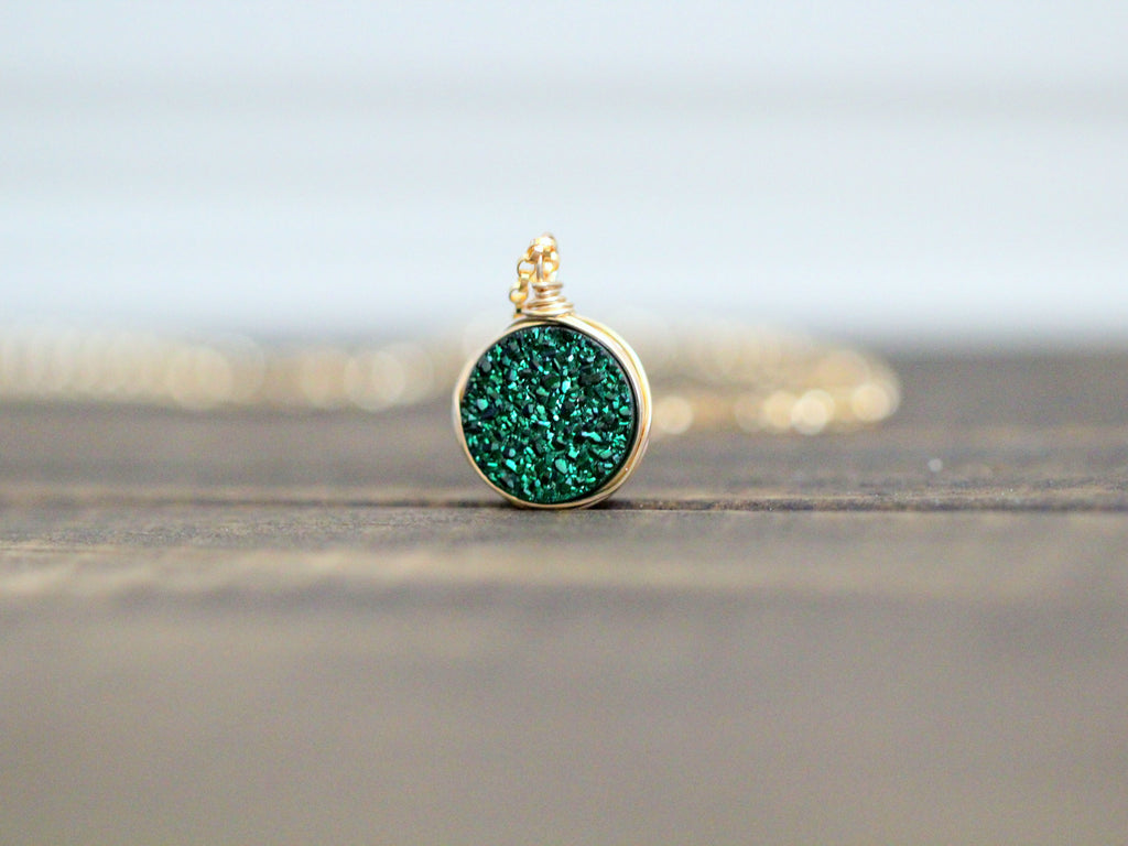 Saressa Designs Druzy Bezel Pendant Necklaces