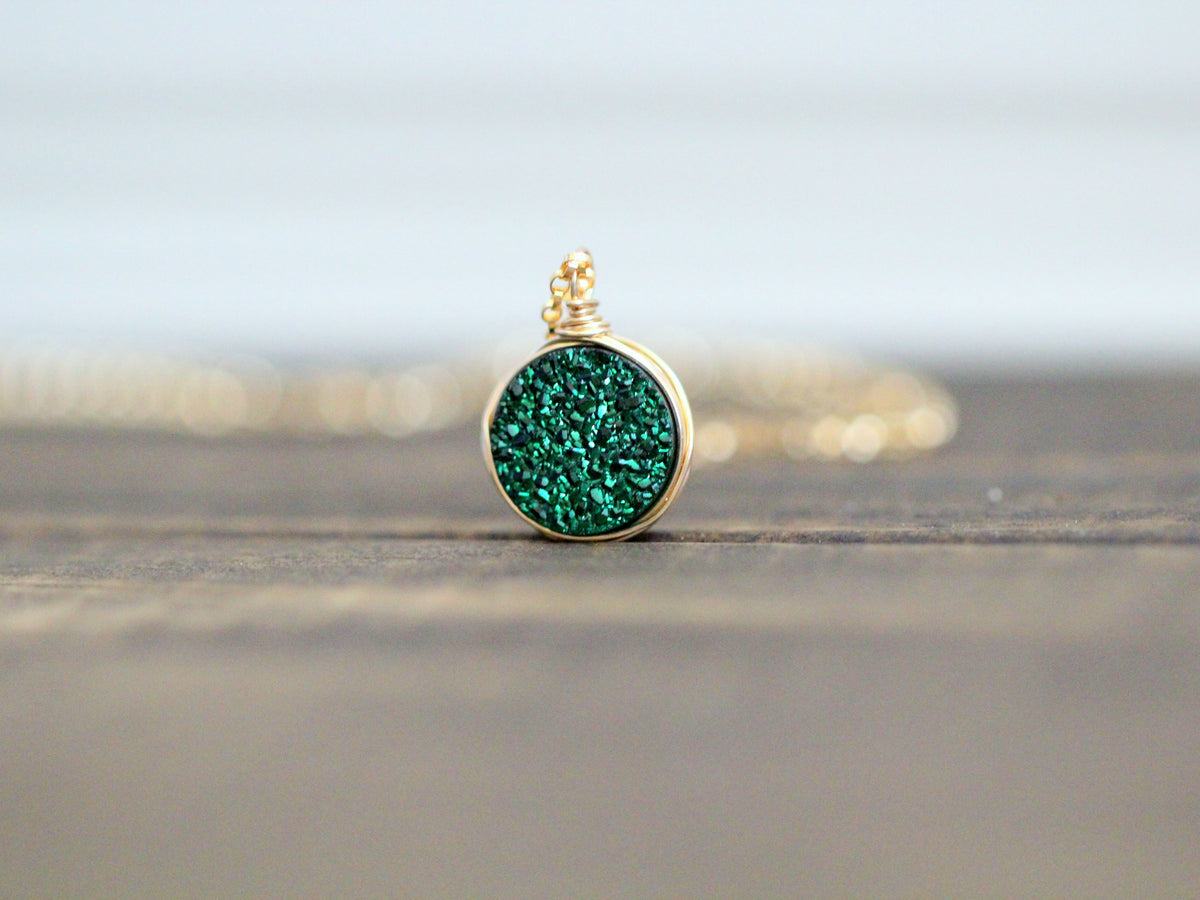 Saressa Designs Druzy Bezel Pendant Necklaces