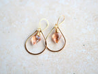 Saressa Designs Arrow Hoop Earrings -  Rosé Quartz