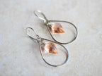 Saressa Designs Arrow Hoop Earrings -  Rosé Quartz