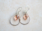Saressa Designs Arrow Hoop Earrings -  Rosé Quartz